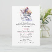Joli Pram Baby shower Invitation (Debout devant)