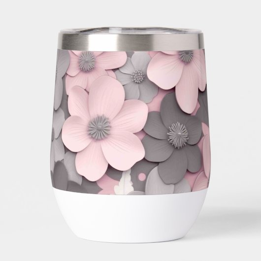 Joli Pretty Pink-Grey en 3D Poppies Mère de la mar (Arrière)