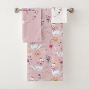 Joli princesse cygne enfants roses