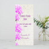 Joli programme de mariage mauve floral rose église (Debout devant)