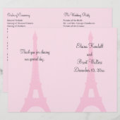 Joli programme de mariage Paris (Devant / Derrière)