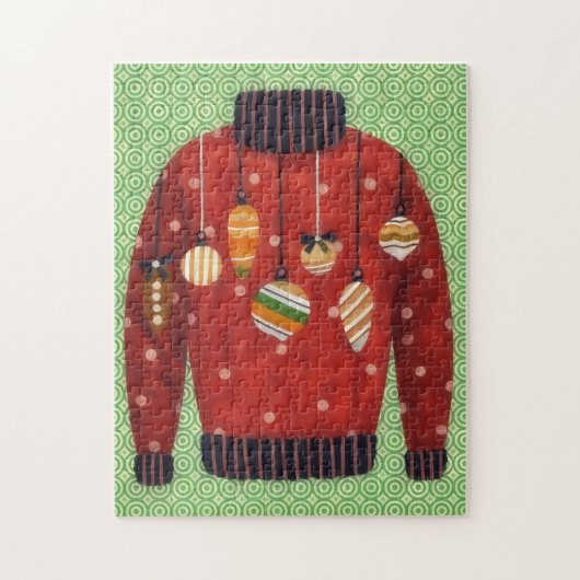 Joli pull de Noël laid puzzle art (Vertical)
