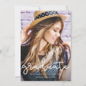 Joli Purple Floral Graduation Photo Faire-part (Devant)