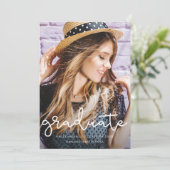 Joli Purple Floral Graduation Photo Faire-part (Debout devant)
