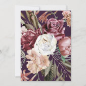 Joli Purple Floral Graduation Photo Faire-part (Dos)