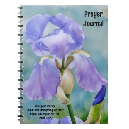 Joli Purple Iris Flower Art Prayer Journal (Devant)