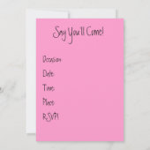 Joli Purse Pink Heels Invitations Anniversaire/Tou (Dos)