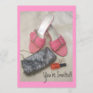 Joli Purse Pink Heels Invitations Anniversaire/Tou