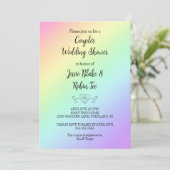 Joli Rainbow Gradient Wedding shower Invitation (Debout devant)