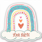 Joli Rainbow Hearts Nom Inspirivity Sticker (Devant)