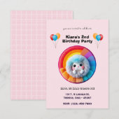 Joli Rainbow Plush Toy Carte Anniversaire (Devant / Derrière)
