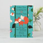Joli Red Fox Design Invitation d'anniversaire pour (Debout devant)