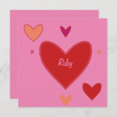 Joli Red & Peach Hearts Carte Saint-Valentin (Devant / Derrière)