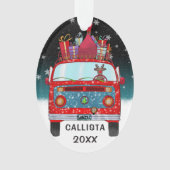 Joli Red Père Noël Van Reindeer Chien neige Noël (devant)