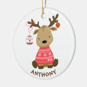 Joli Reindeer hiver Ornement de Noël (Gauche)