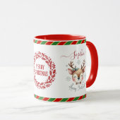 Joli Reindeer Noël Enfants Chocolat Chaud Mug (Devant droit)