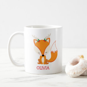 Joli renard de Noël personnalisé Mug de Noël