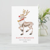 Joli Renne de Dessin Animé Joyeux Noël Carte de Vœ (Debout devant)