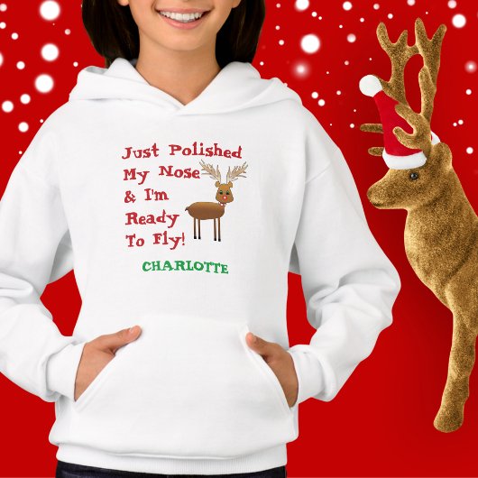 Joli renne de Noël, Sweat - shirt à capuche du nom