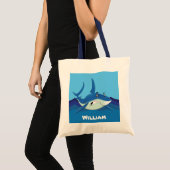 Joli requin ajouter le Sac fourre-tout de nom (Devant (produit))
