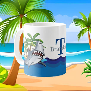 Joli requin ajouter monogramme Café Mug