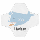 Joli requin bleu Monogramme Nom Bal de Football (Plat)
