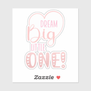Joli Rêve rose Gros Petit Coeur Sticker