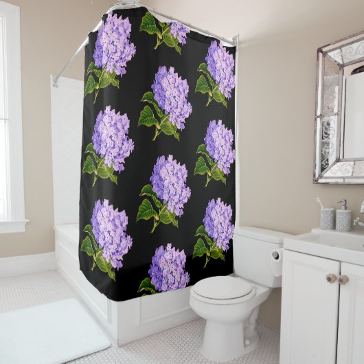 Joli rideau de douche fleuri (En situation)