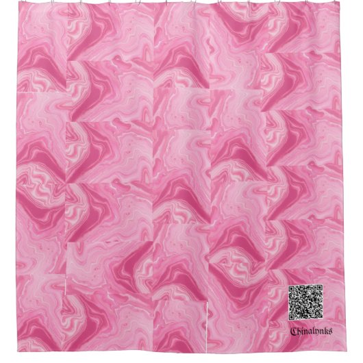 Joli rideau de douche rose (Devant)