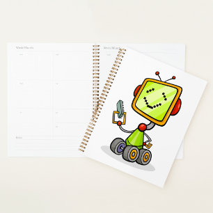 Joli robot rétro dessin animé Art numérique Fun AI