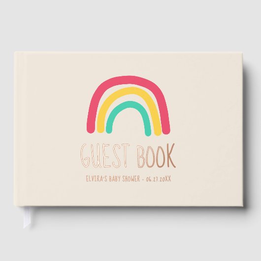 Joli Rose arc-en-ciel moderne Baby shower Gold Foi (Recto)