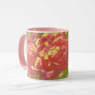 Joli Rose Art rose Jaune Mug Abstrait