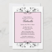 Joli rose avec Invitation nuptiale noire (Devant)