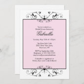 Joli rose avec Invitation nuptiale noire (Devant / Derrière)