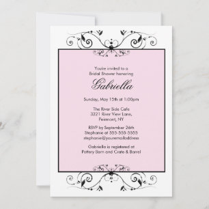 Joli rose avec Invitation nuptiale noire