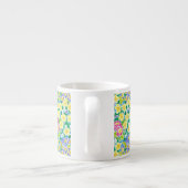 Joli rose, Bleu, Primroses Jaunes Espresso Mug (Dos)