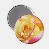 Joli Rose de thé Christian Magnet (Recto/Verso)