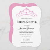 Joli rose Diamond Tiara Invitation Fête des mariée (Devant / Derrière)