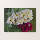 Joli rose et blanc Fleurs de Jardin Puzzle (Horizontal)