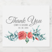 Joli Rose et Merci Eucalyptus Étiquette à vin (Étiquettes simples)