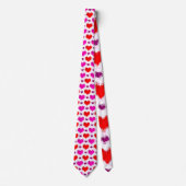 Joli rose et rouge Coeurs peints Cravate (Devant)