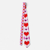 Joli rose et rouge Coeurs peints Cravate (Dos)