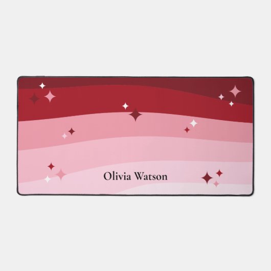 Joli rose et rouge Motif Abstrait Étoiles Nom tend (Recto)