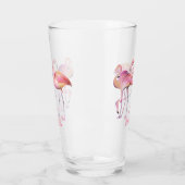 joli rose flamingo ajouter nom plage Verre (Gauche)