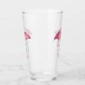 joli rose flamingo ajouter nom plage Verre (Gauche)