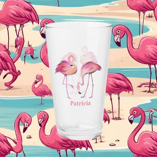joli rose flamingo ajouter nom plage Verre