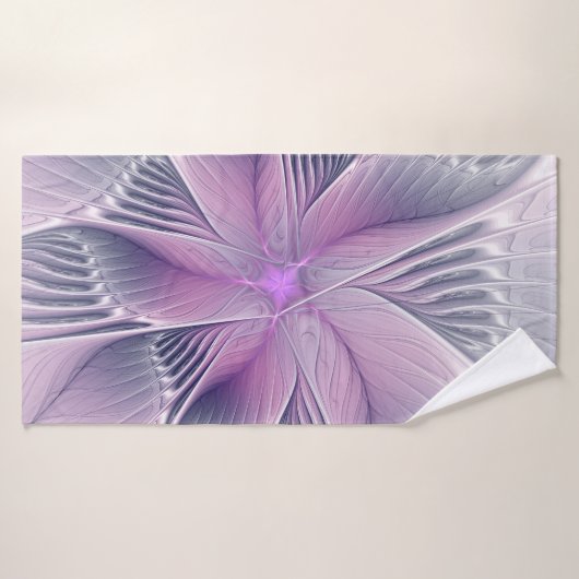 Joli rose Fleur Moderne Abstrait Fractal Art (Serviette de bain)