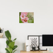 Joli rose Fleurs Bible Verse Prière Poster d'art (Bureau à domicile)