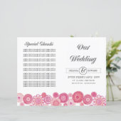 Joli rose Fleurs Florales Programme de mariage Liv (Debout devant)