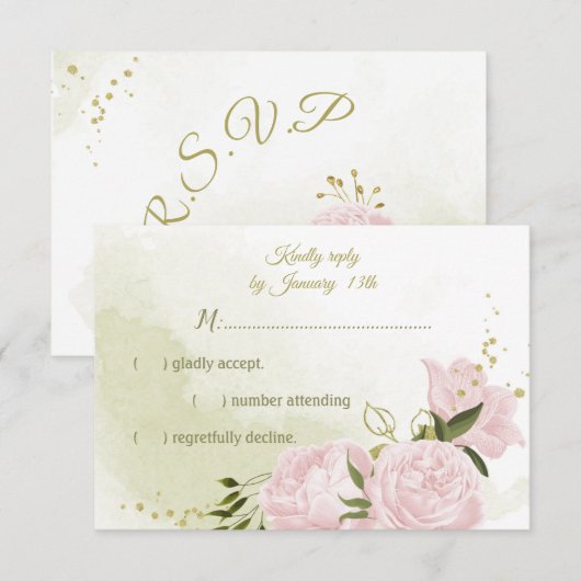 joli rose fleurs vert feuille botanique RSVP ca (Devant / Derrière)